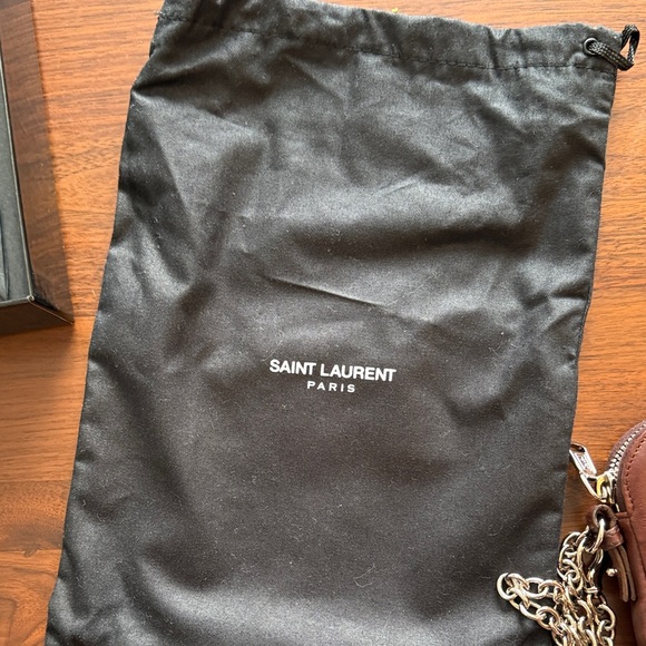 Yves Saint Laurent Brown Leather Clutch with Chain - real - Picture 6 of 12